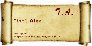 Tittl Alex névjegykártya